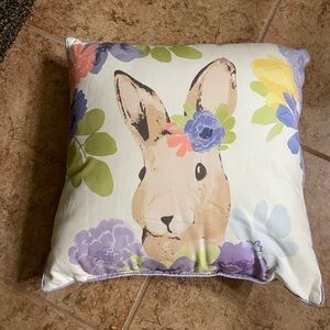 Source Unknown Bunny Accent Pillow with Floral Design